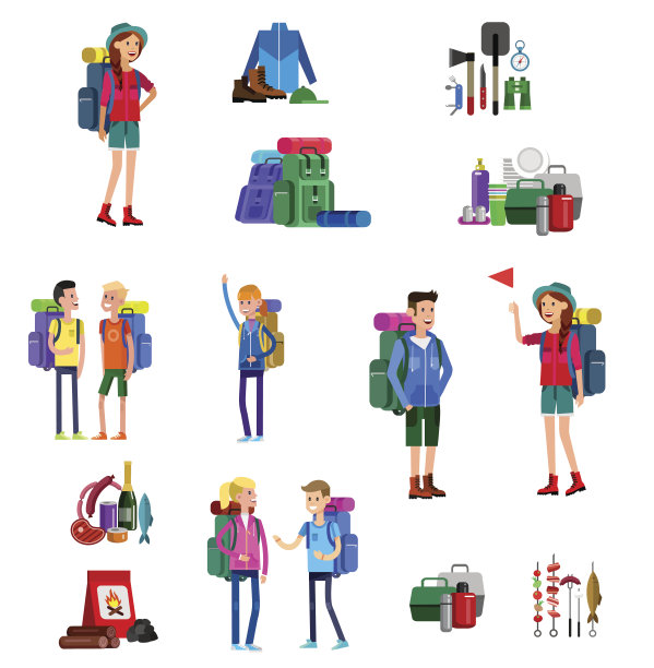 矢量插图的儿童夏令营图片下载