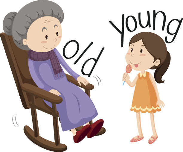 老奶奶和小女孩图片下载