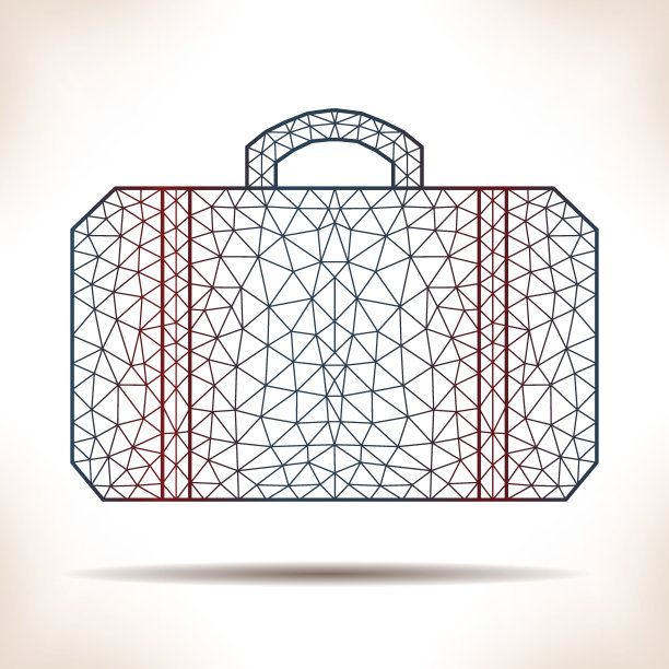 几何的手提箱。图片下载