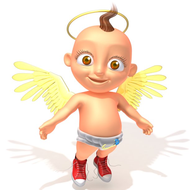 婴儿杰克天使3d插图图片下载