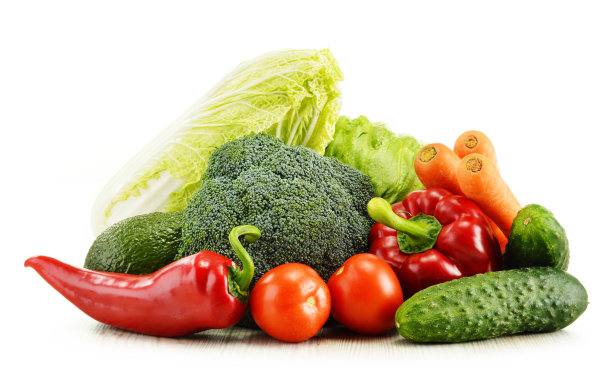 有机蔬菜孤立在白色图片下载