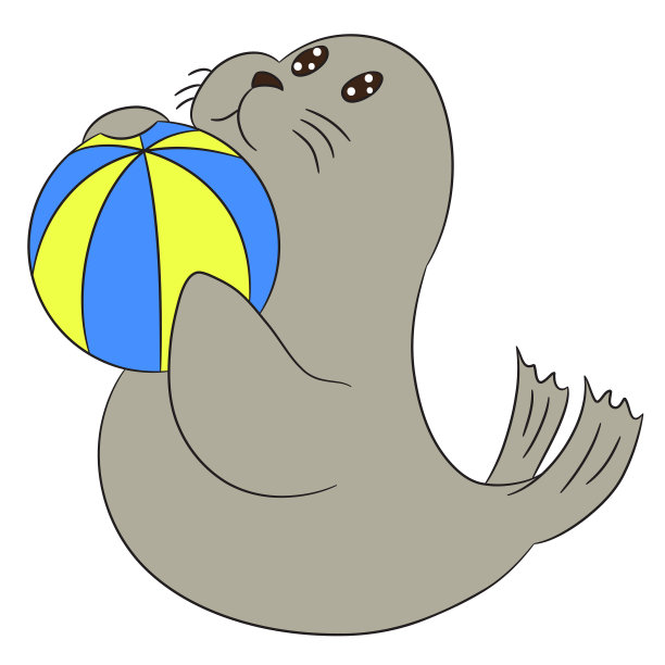 卡通画海豹可爱图片下载