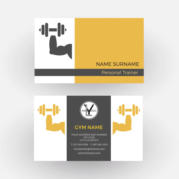 向量抽象符号私人教练。名片图片下载