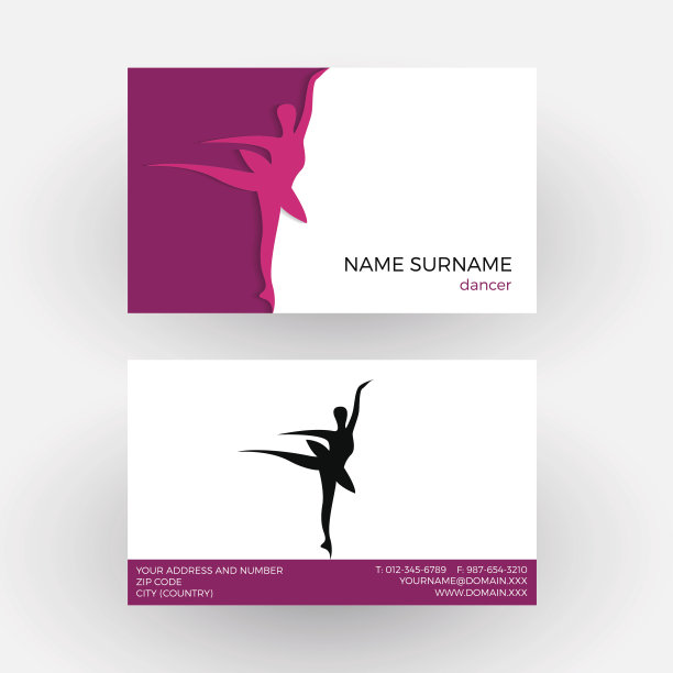矢量抽象经典舞者。名片图片下载