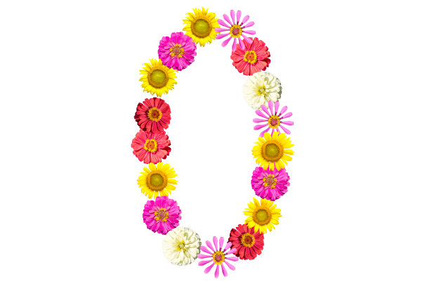 数字由花制成，阿拉伯数字图片下载