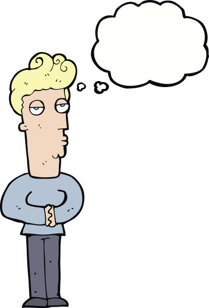 卡通傲慢的男人与思想泡沫图片下载