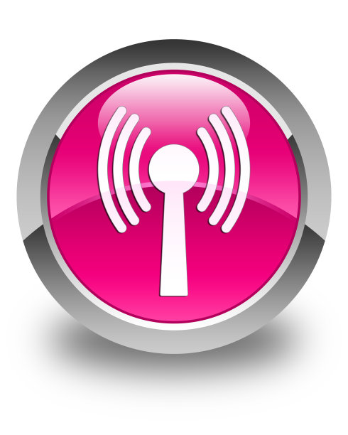 Wlan网络图标亮粉色圆形按钮图片下载
