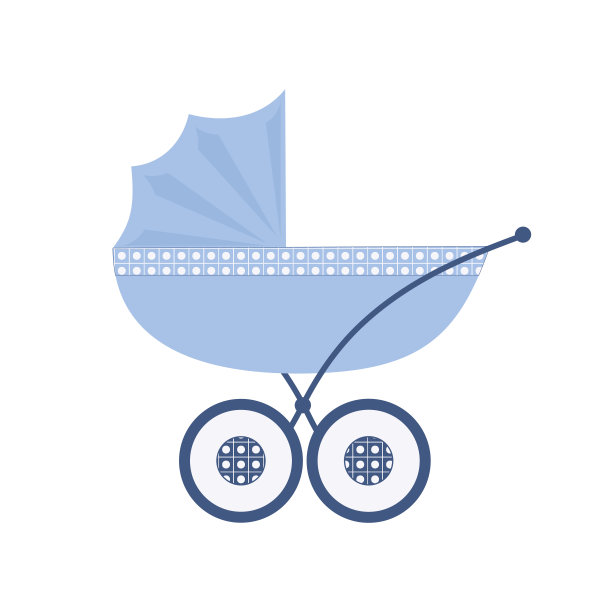 蓝色婴儿车新生儿图片下载