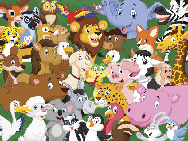 卡通动物的背景图片下载
