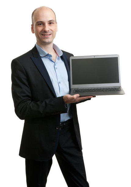 一个有笔记本电脑的商人图片下载