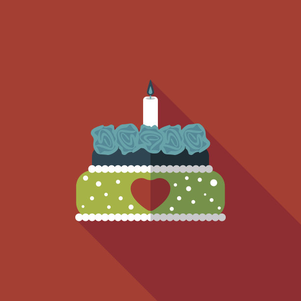 情人节蛋糕和长阴影的图标，第10集图片下载