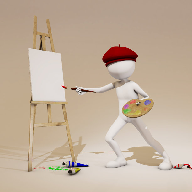 画家,3 d渲染图片下载