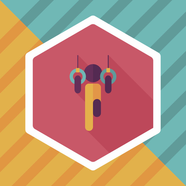 男孩挂横条平图标与长影子，eps10图片下载