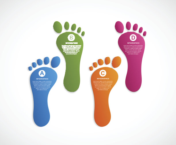 脚现代设计模板信息图。图片下载