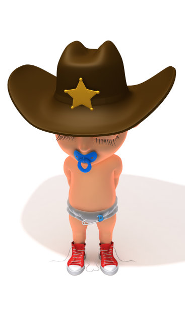 婴儿杰克警长3d插图图片下载