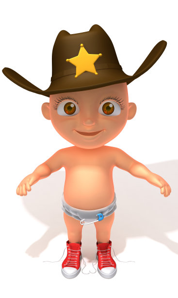 婴儿杰克警长3d插图图片下载