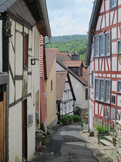 德国的半木房子老街图片下载