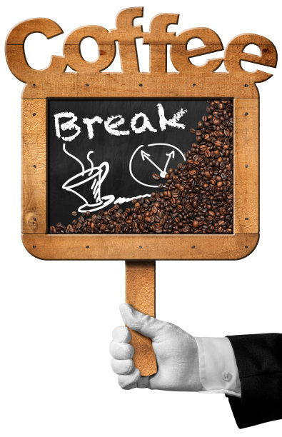 咖啡休息-黑板上的咖啡豆图片下载