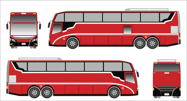 现代巴士矢量，运动巴士图片下载
