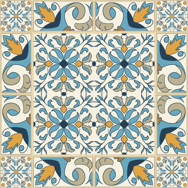 向量无缝纹理。美丽的彩色图案设计和时尚与装饰元素图片下载