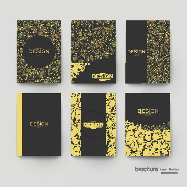 花卉装饰矢量宣传册模板。传单的布局图片下载