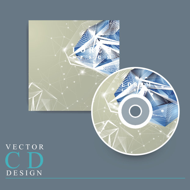 CD封面与钻石元素图片下载