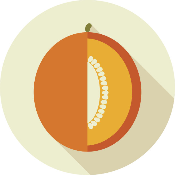 瓜扁图标与长影子图片下载