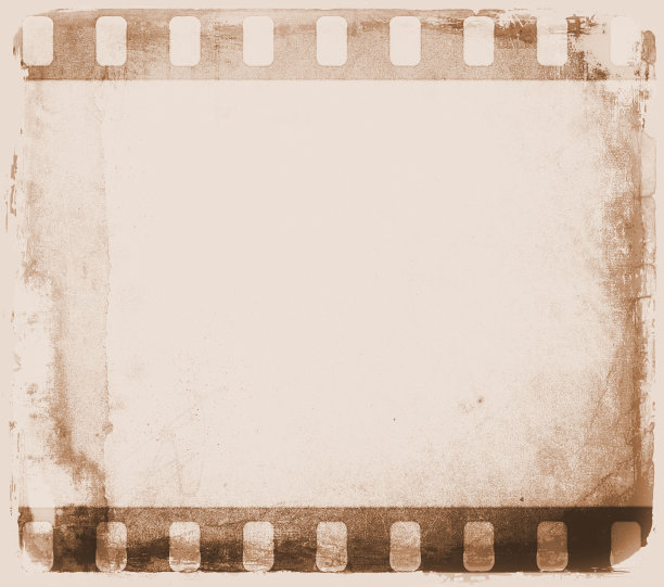 复古的深褐色薄膜带框架与磨损的边界。图片下载