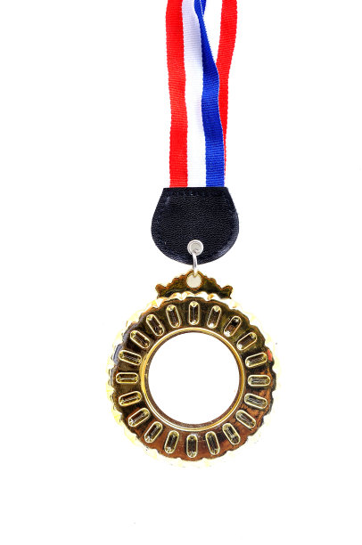 奖章与丝带孤立在白色背景图片下载