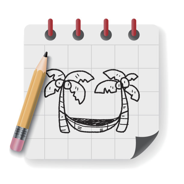 涂鸦棕榈床图片下载