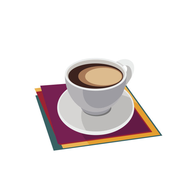 图标杯的咖啡孤立在白色的背景。图片下载