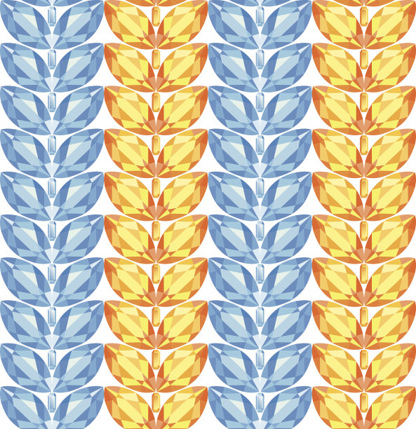 琥珀色和蓝色黄玉叶无缝纹理向量图片下载