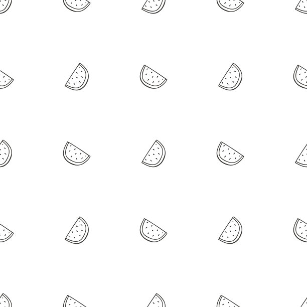 无缝背景与西瓜片。手工制作的华丽的图片下载