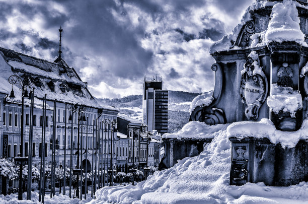 冬季城市建筑景观图片下载