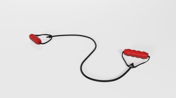 健身房阻力带，弹性运动设备隔离在白色背景图片下载