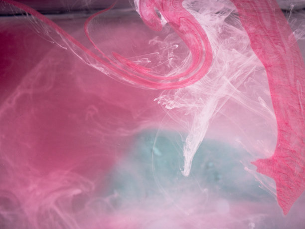 抽象的彩色背景。彩烟，水墨，宇宙的图案。抽象的运动，凝固的多色流动的绘画。水平照片与软焦点，模糊的背景图片下载