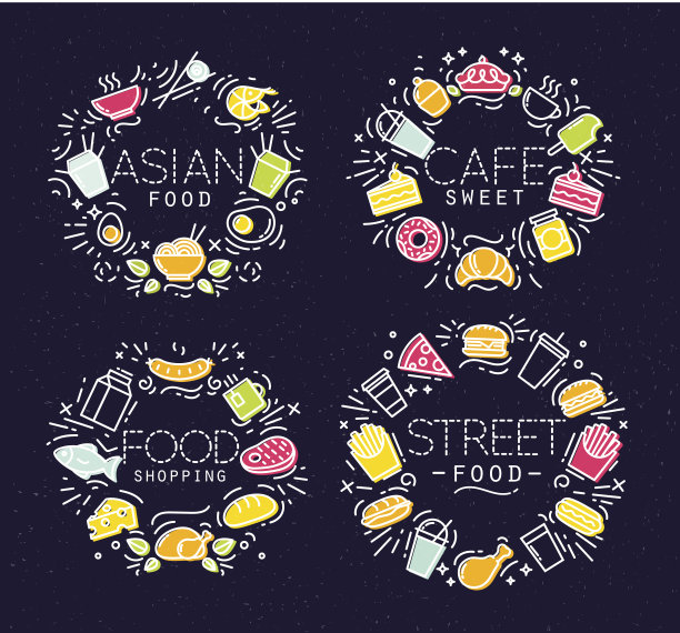 食物平面的字母组合在vintage图片下载