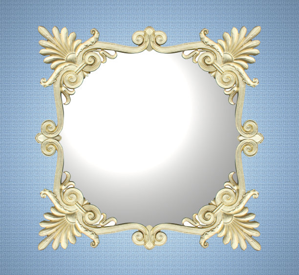 镜框采用金色复古风格图片下载