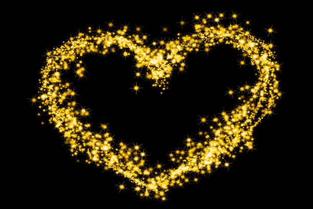 金子闪闪发光的心图片下载