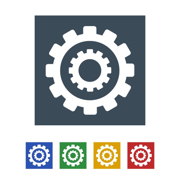 齿轮图标孤立在白色背景图片下载
