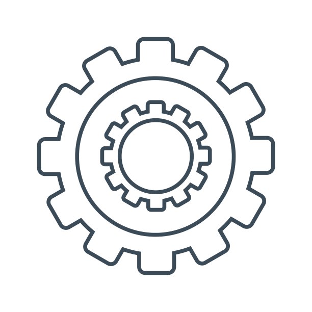 齿轮图标孤立在白色背景图片下载