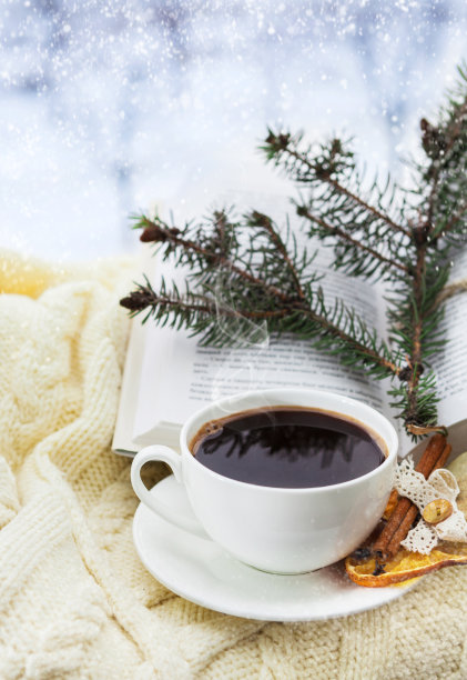 假日圣诞与一杯咖啡静静的生活图片下载