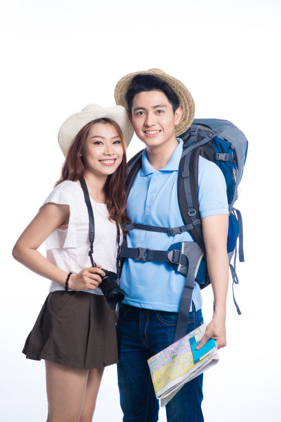 幸福的亚洲夫妇要去度假了图片下载