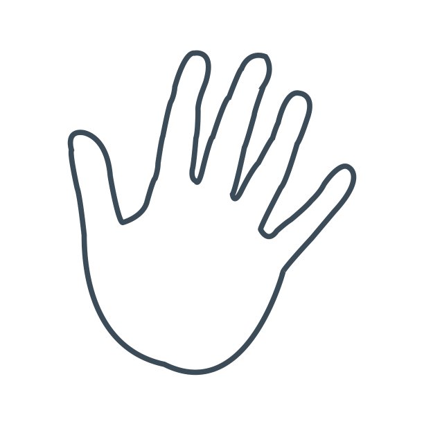手印图标孤立在白色背景图片下载