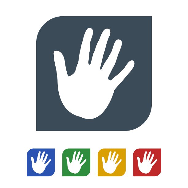 手印图标孤立在白色背景图片下载