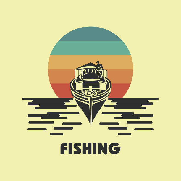 渔船矢量标志模板图片下载