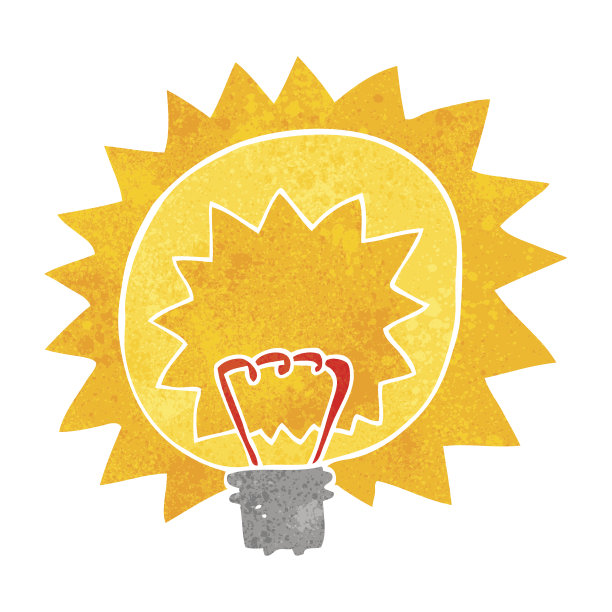 复古卡通灯泡图片下载