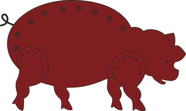 中国十二生肖的象征是红猪图片下载