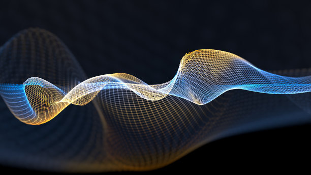 抽象波浪结构科学背景的三维插图图片下载