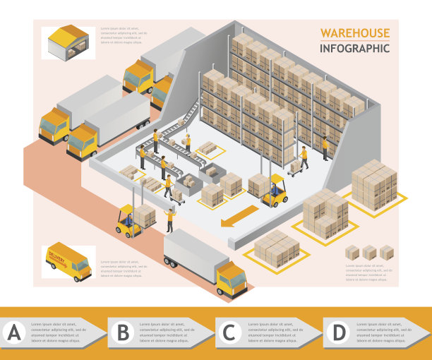 等距信息图形仓库素材图片